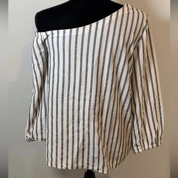 Banana Republic Women's Medium Top One Shoulder Beachy Nautical Vacation Breezy - Picture 3 of 11